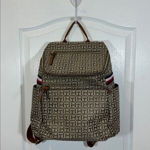 Tommy Hilfiger Brown Monogram Women’s Backpack